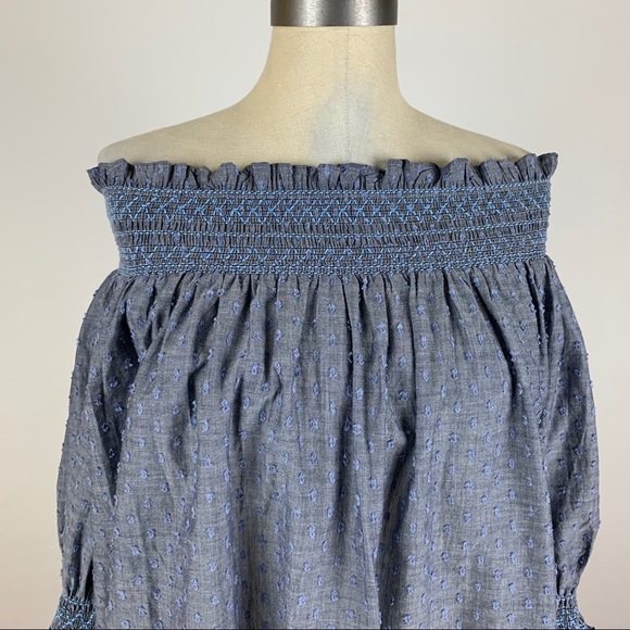 LOFT Off Shoulder Chambray Top - Picture 3 of 7